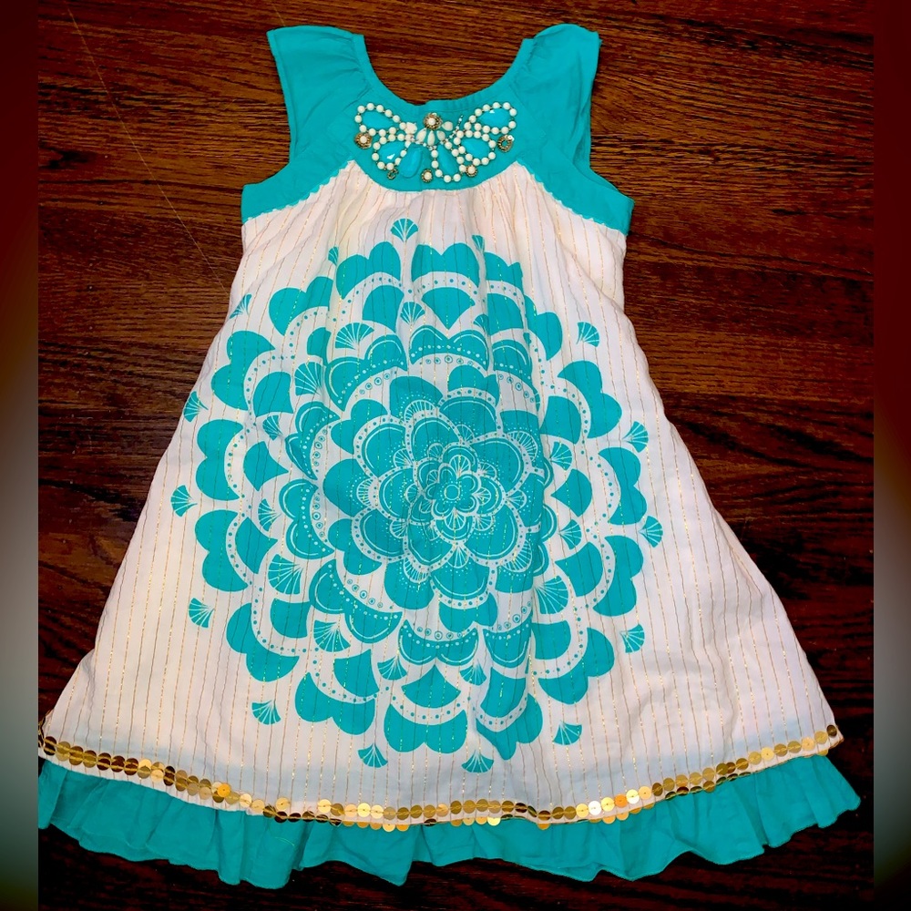 Monsoon beaded floral sundress size 6yrs
